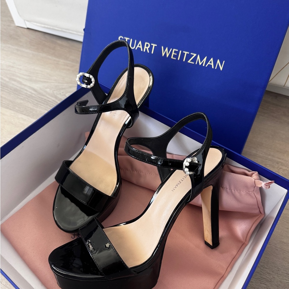 Stuart Weitzman Black Patent Leather Heels